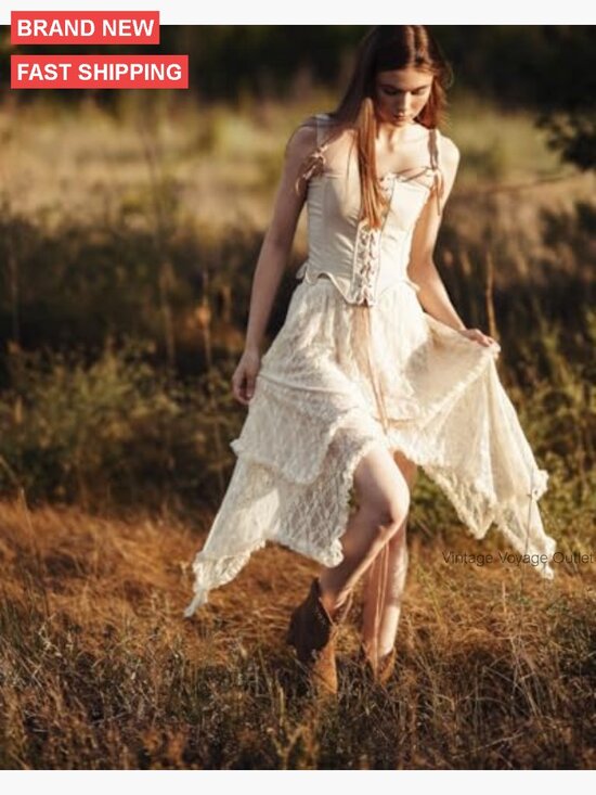 Lace Maxi Skirt Elastic Waist Asymmetrical Hem Sheer Flowy Beach Cover Up - Picture 3 of 7